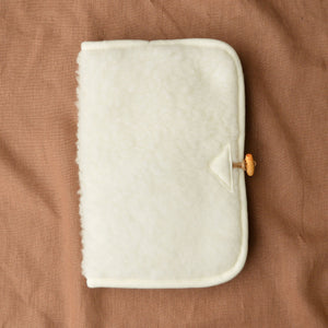 Nappy Travel Pouch - 100% Wool Teddy Fleece