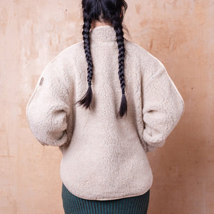 Women's Folka Teddy Jacket - 100% Wool - Sand