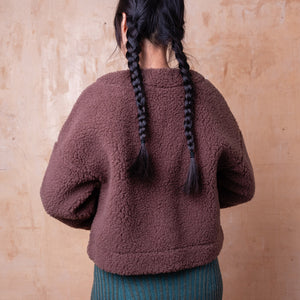 Women's Plush Cropped Cardi Jacket - 100% Wool
