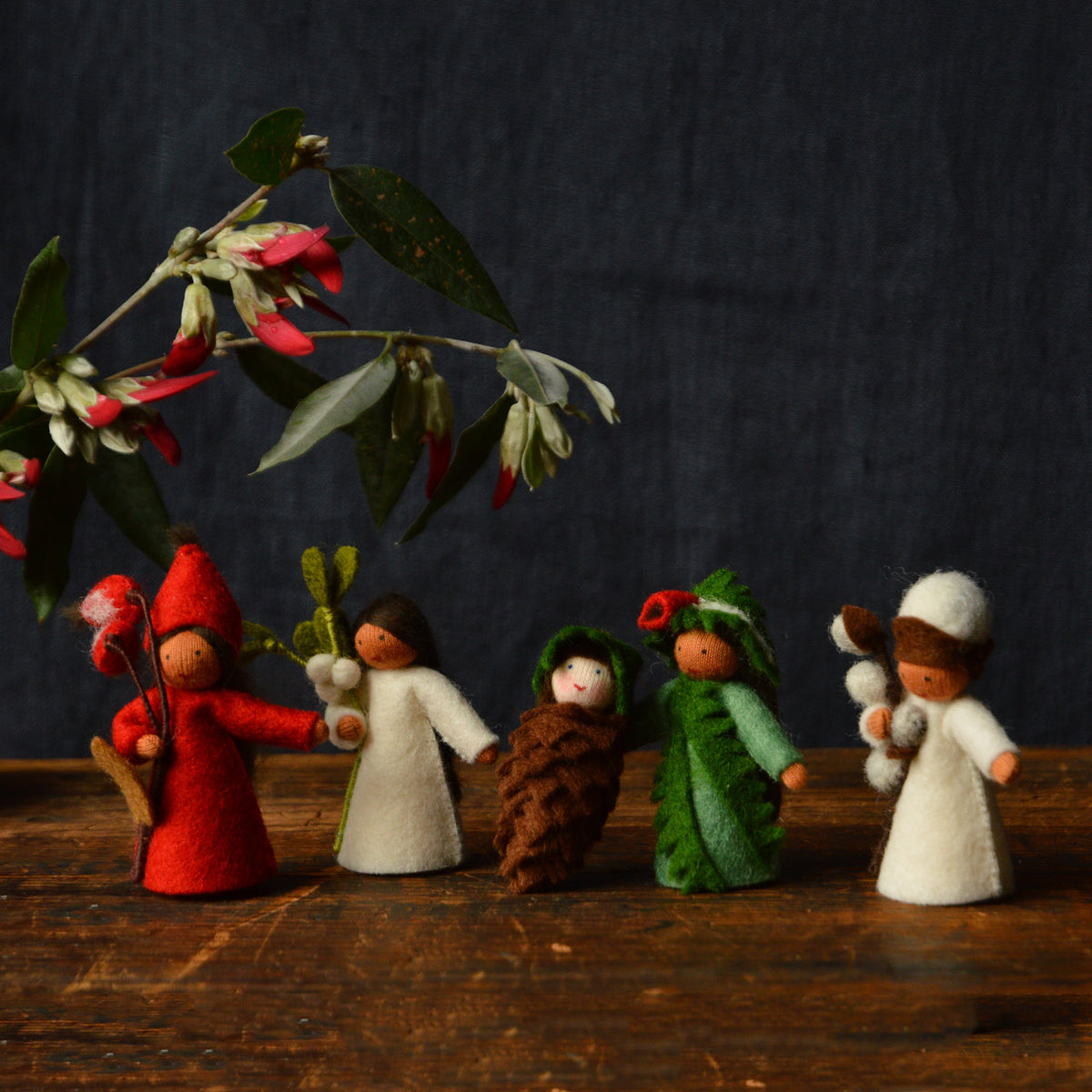 Ambrosius Handcrafted Wool Flower Fairies - Winter
