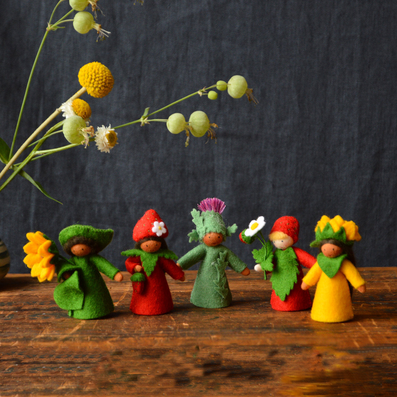 Ambrosius Handcrafted Wool Flower Fairies - Summer