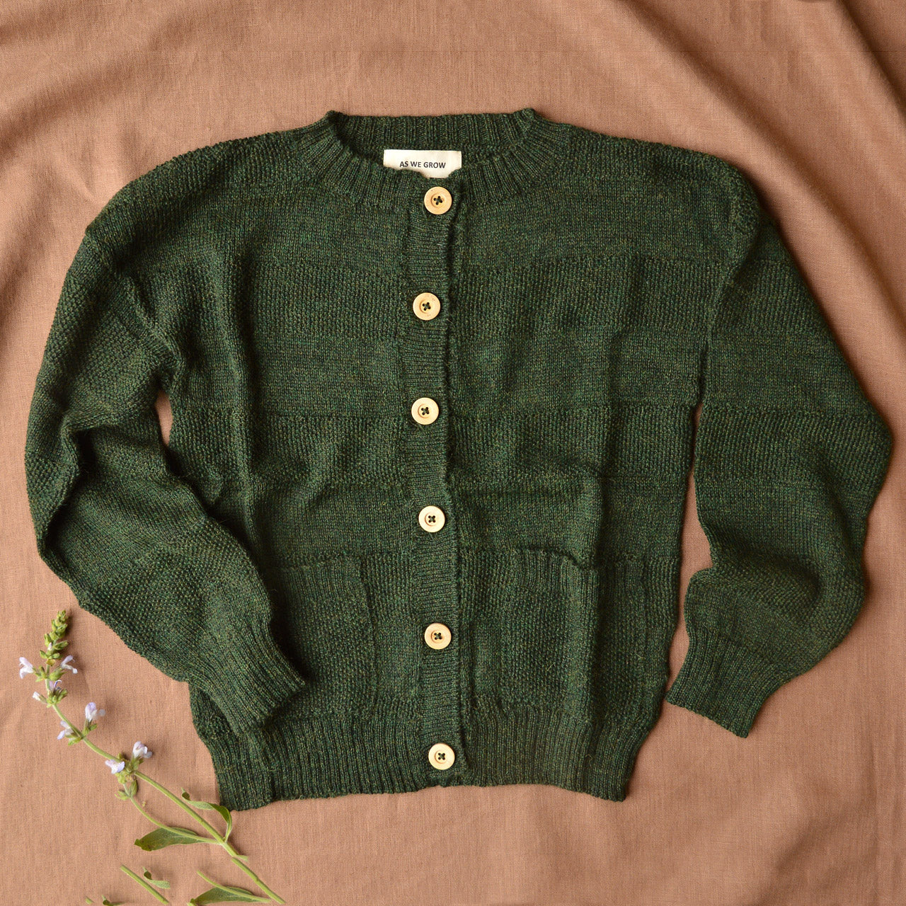 Everyday Cardigan - Alpaca/Merino - Forest Melange (9-12y+ Women 8-10)