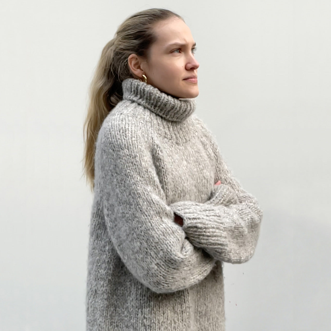 Women's Rollneck Jumper - Handknitted Alpaca/Pima Cotton *Returning 2026