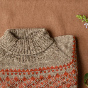 Alpine High Neck Sweater - 100% Baby Alpaca - Burnt Orange (18m-8y)