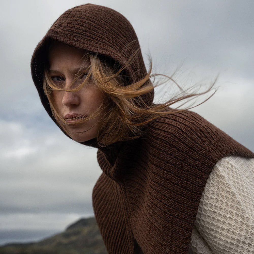 Rib Hood - 100% Alpaca - Dark Forest (Adults) *Last One!