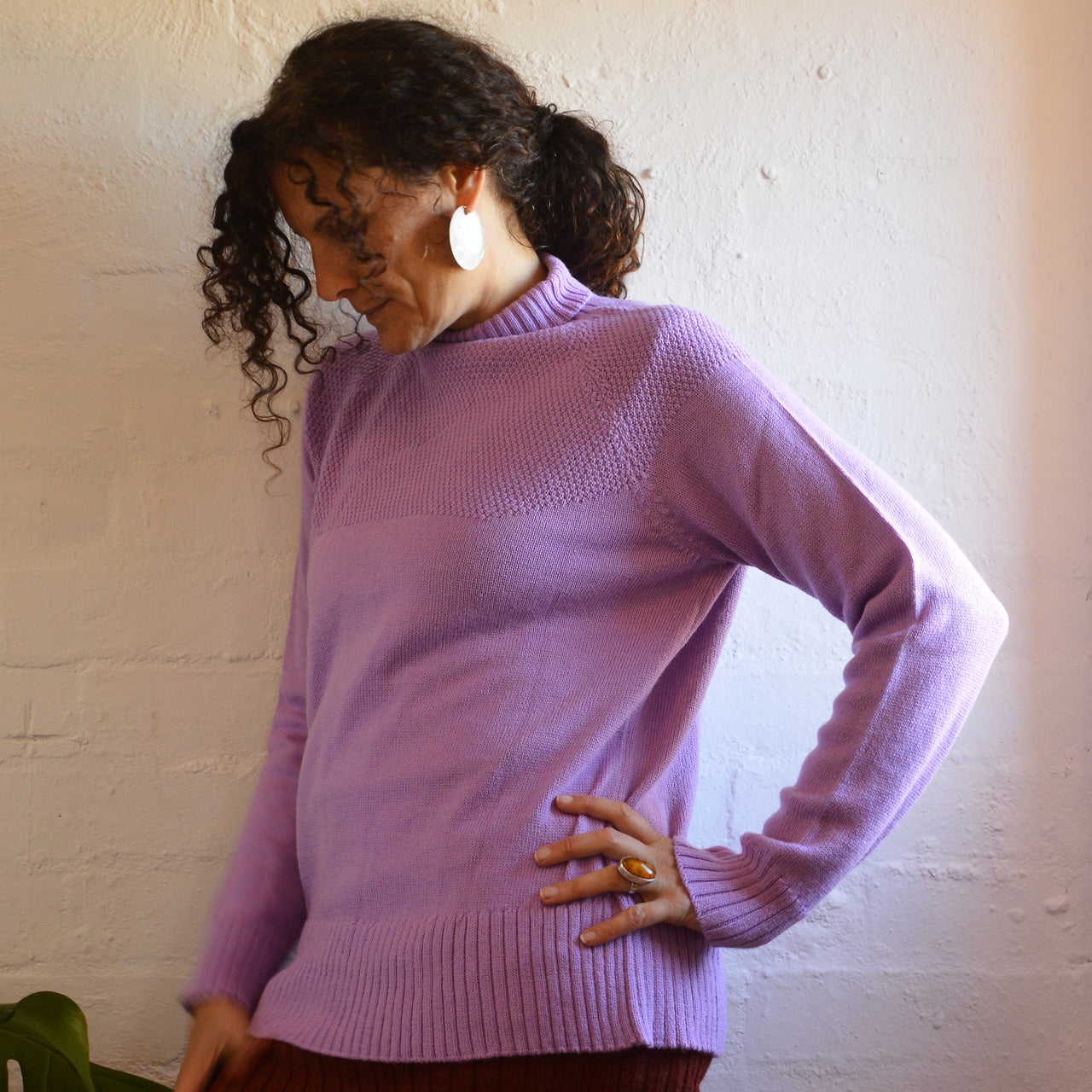 Women's Sailor Sweater - Alpaca/Merino - Lilac (S) *Last One!