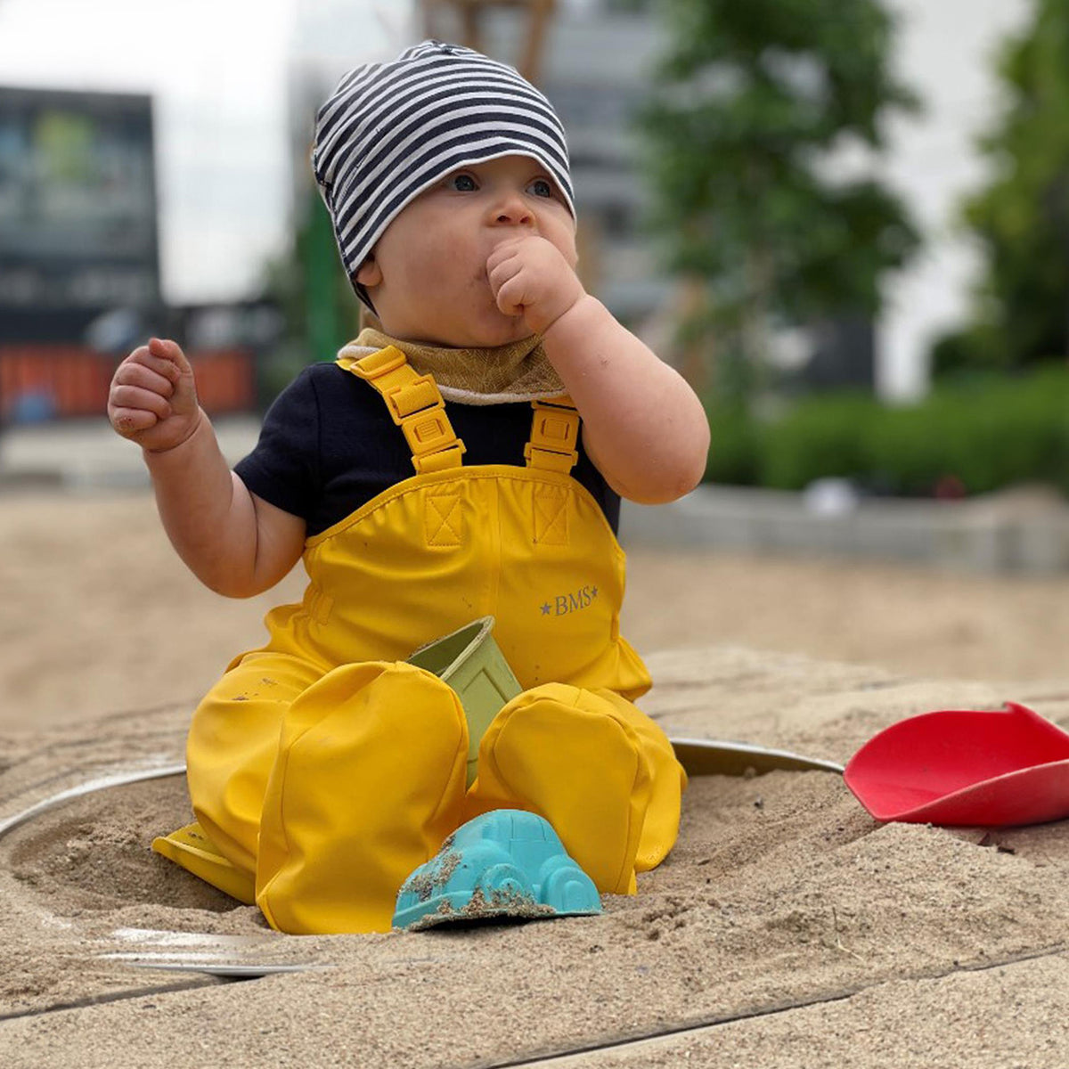 Waterproof BabyBuddy® Rain and Mud Dungarees with Feet (8-16m+)