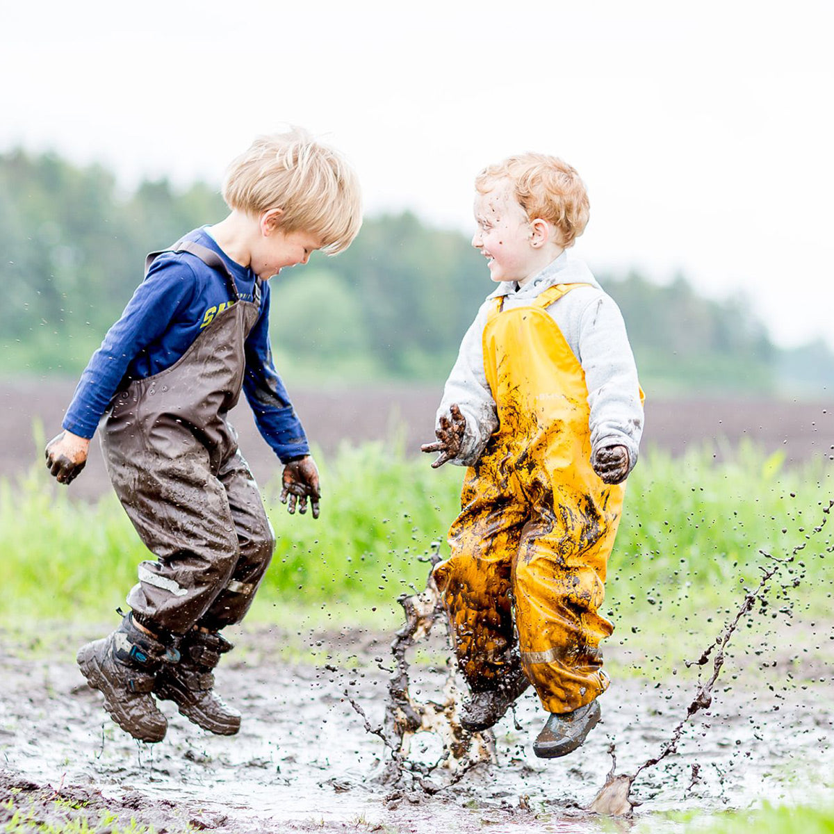 Mud Pants/Rain Dungarees with Bib - PFC free SoftSkin® (9m-6y)