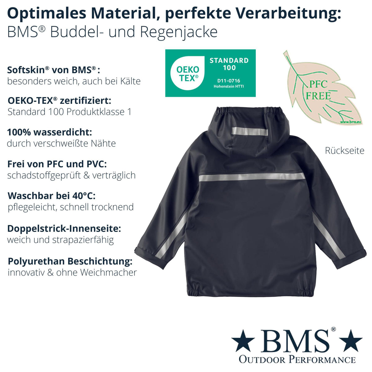 Kids Rain Jacket - PFC free SoftSkin® (1-12y)