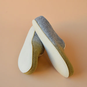 Meli Melo Slippers - Wool Felt - Pistachio Ombre (Adults 36-44)