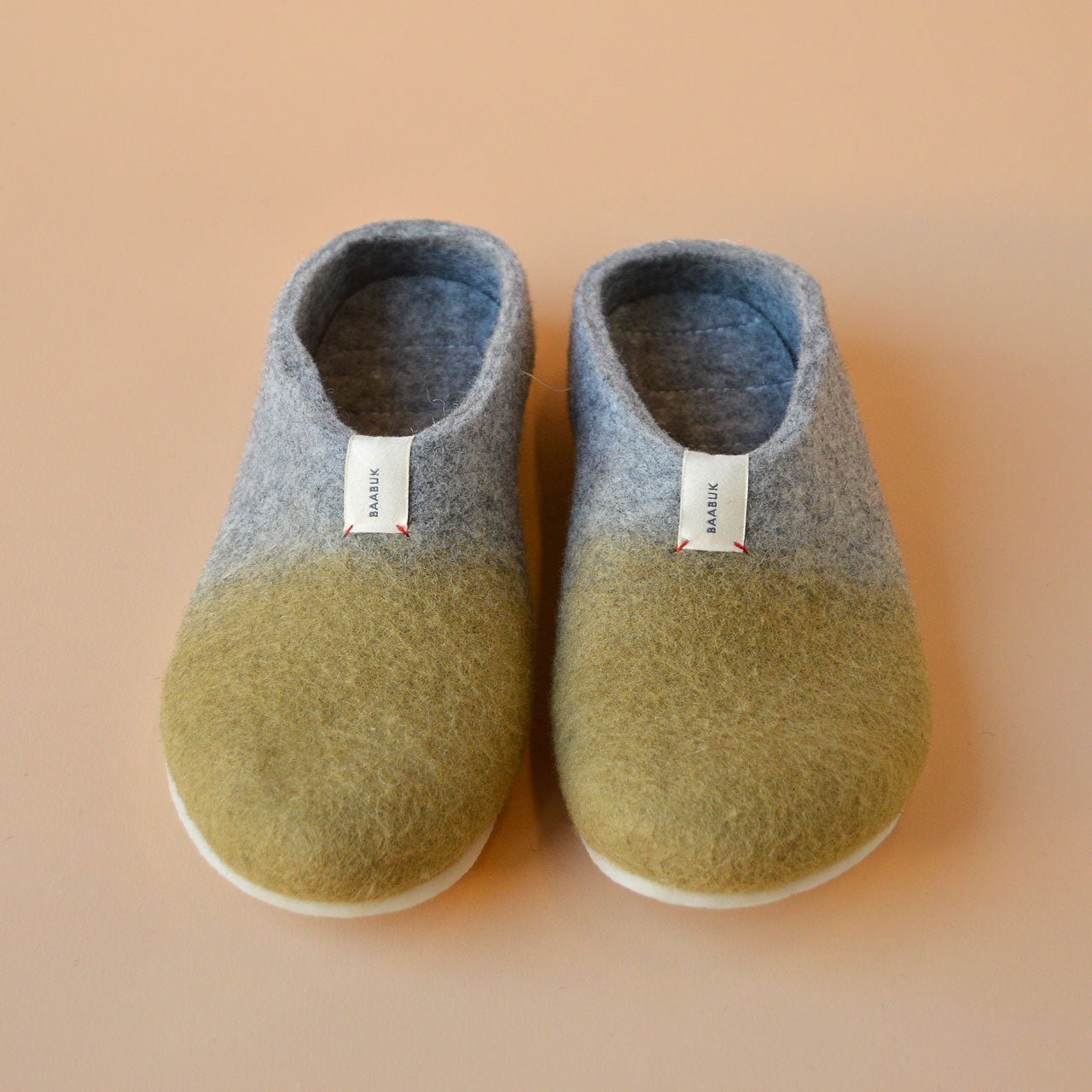 Meli Melo Slippers - Wool Felt - Pistachio Ombre (Adults 36-44)