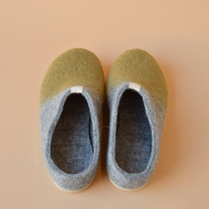 Meli Melo Slippers - Wool Felt - Pistachio Ombre (Adults 36-44)