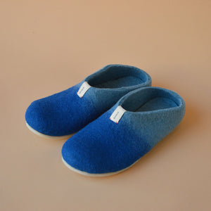 Meli Melo Slippers - Wool Felt - Blue Ombre (Adults 36-44)