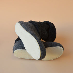 Nadia Slipper Boots - Wool Felt with Hand Knitted Cuff (Adults 36-42)