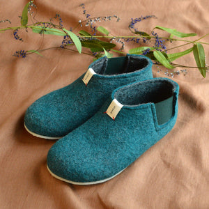 Yves Slipper Boot - Wool Felt - Emerald (Adults 36 & 40) *Retired Style