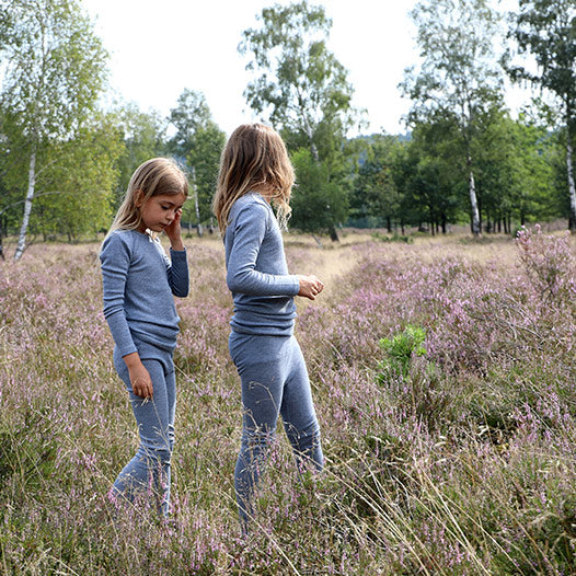 Child's Leggings/Long Johns - Organic Cotton/Merino/Silk - Grey (1-12y) *Retired colour