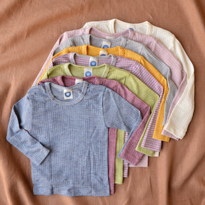 Child's Top Long Sleeve - Organic Cotton/Wool/Silk (1-12 years)