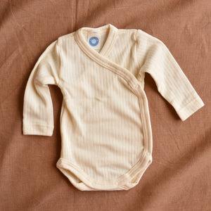 Baby Body Long Sleeve Kimono Wrap - Organic Cotton/Merino/Silk (newborn-3m)