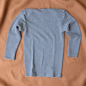 Baby Top Long Sleeve - Organic Wool/Silk - Stripes (0-3y)