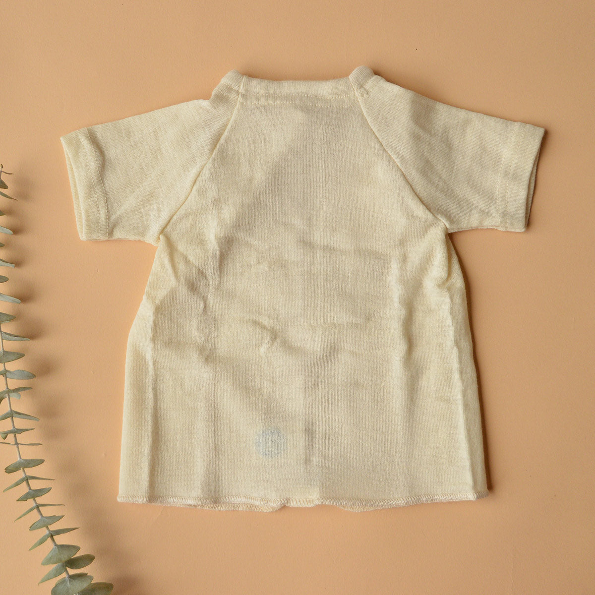 Baby Short Sleeve Wrap Gown -  Organic Merino (6-12m)