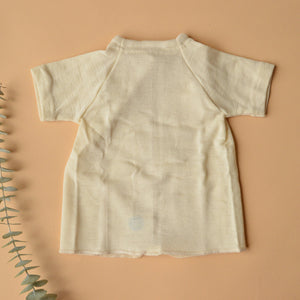 Newborn Baby Organic Merino Wrap Gown - Short Sleeve (0-12m)