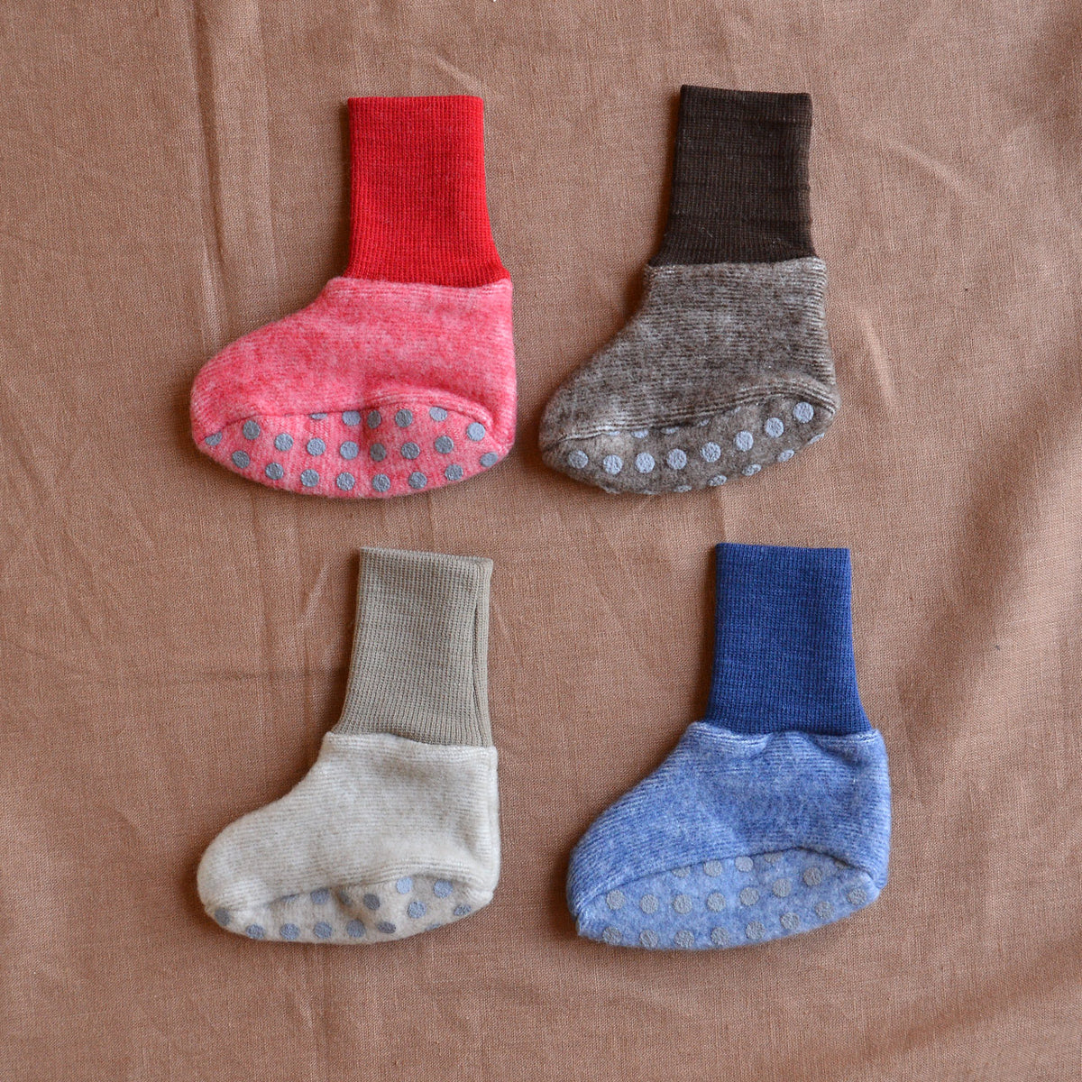 Baby Booties - Organic Wool/Cotton Fleece (0-12m)