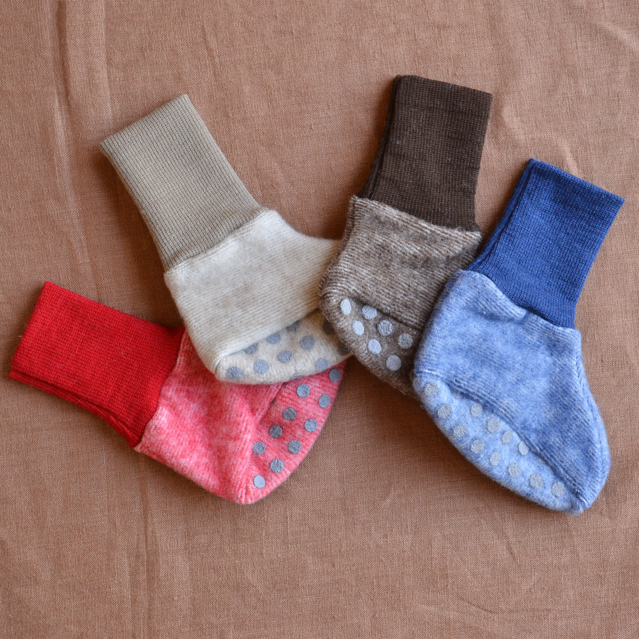 Baby Booties - Organic Wool/Cotton Fleece (0-12m)