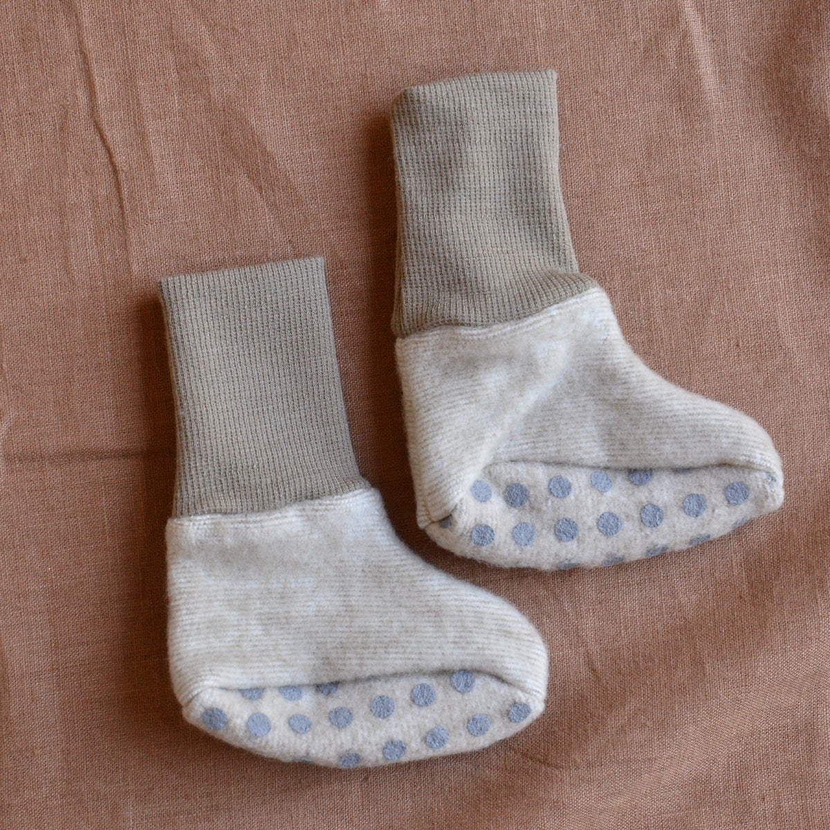 Baby Booties - Organic Wool/Cotton Fleece (0-12m)