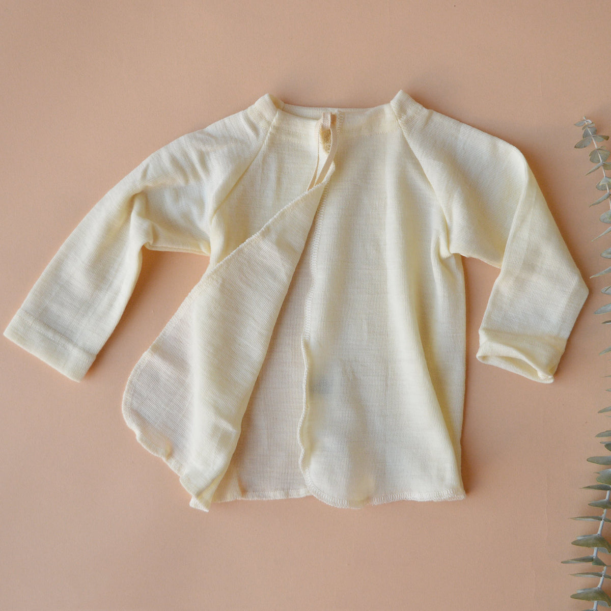 Newborn Long Sleeve Wrap Gown - 100% Organic Merino (0-6m)