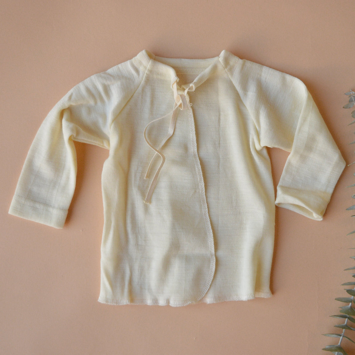 Newborn Long Sleeve Wrap Gown - 100% Organic Merino (0-6m)