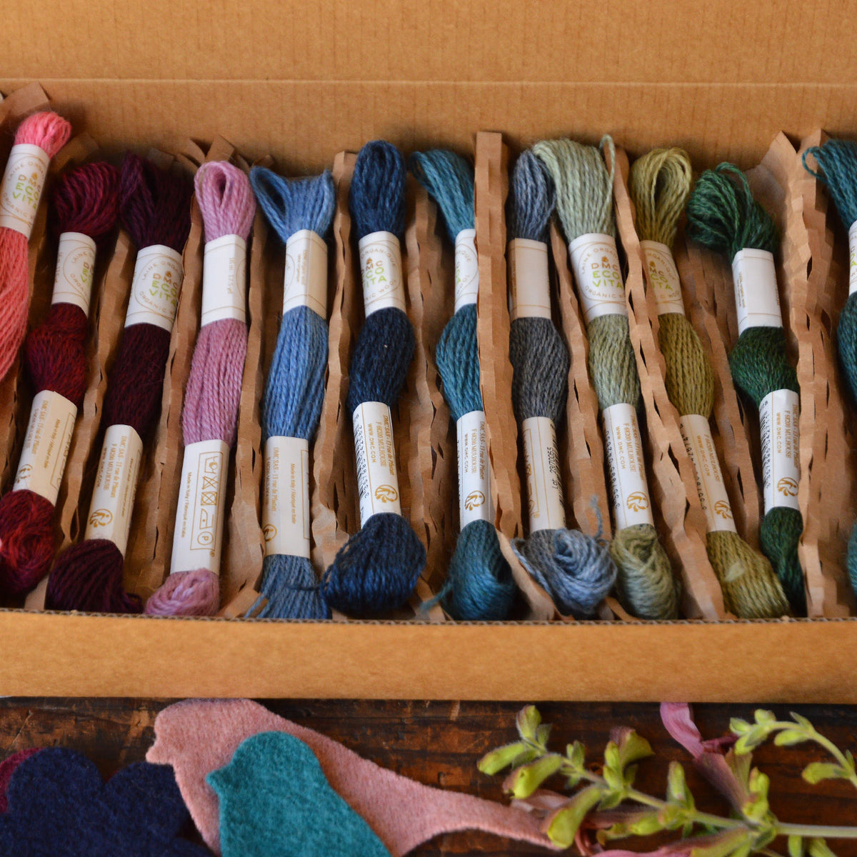 The Mender's Palette Box - 100% Organic Wool Plant Dyed Threads