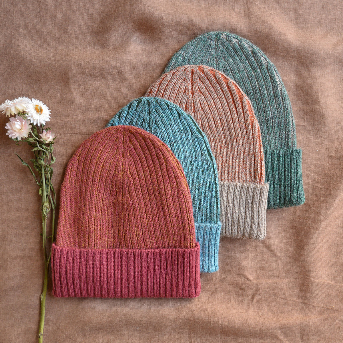 Brioche Rib Knit Beanie - 100% Baby Alpaca (Child-Adult)