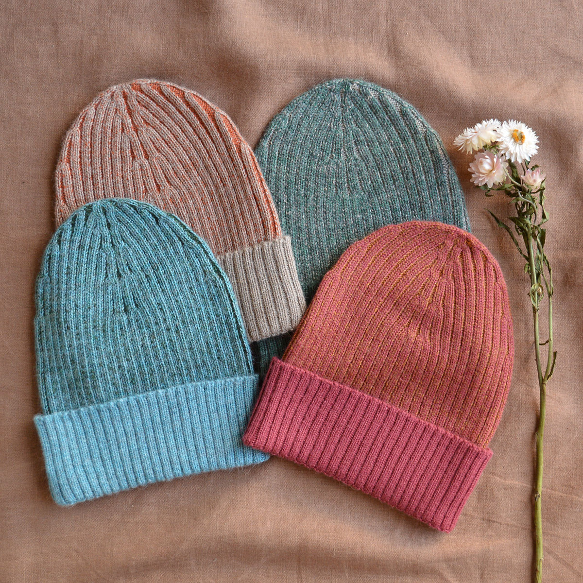 Brioche Rib Knit Beanie - 100% Baby Alpaca (Child-Adult)