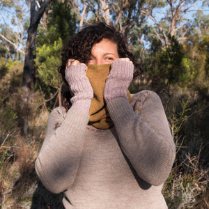 Reversible Double Knit Loop Scarf in Baby Alpaca (Adults)