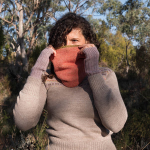 Reversible Double Knit Loop Scarf in Baby Alpaca (Adults) *Returning Soon