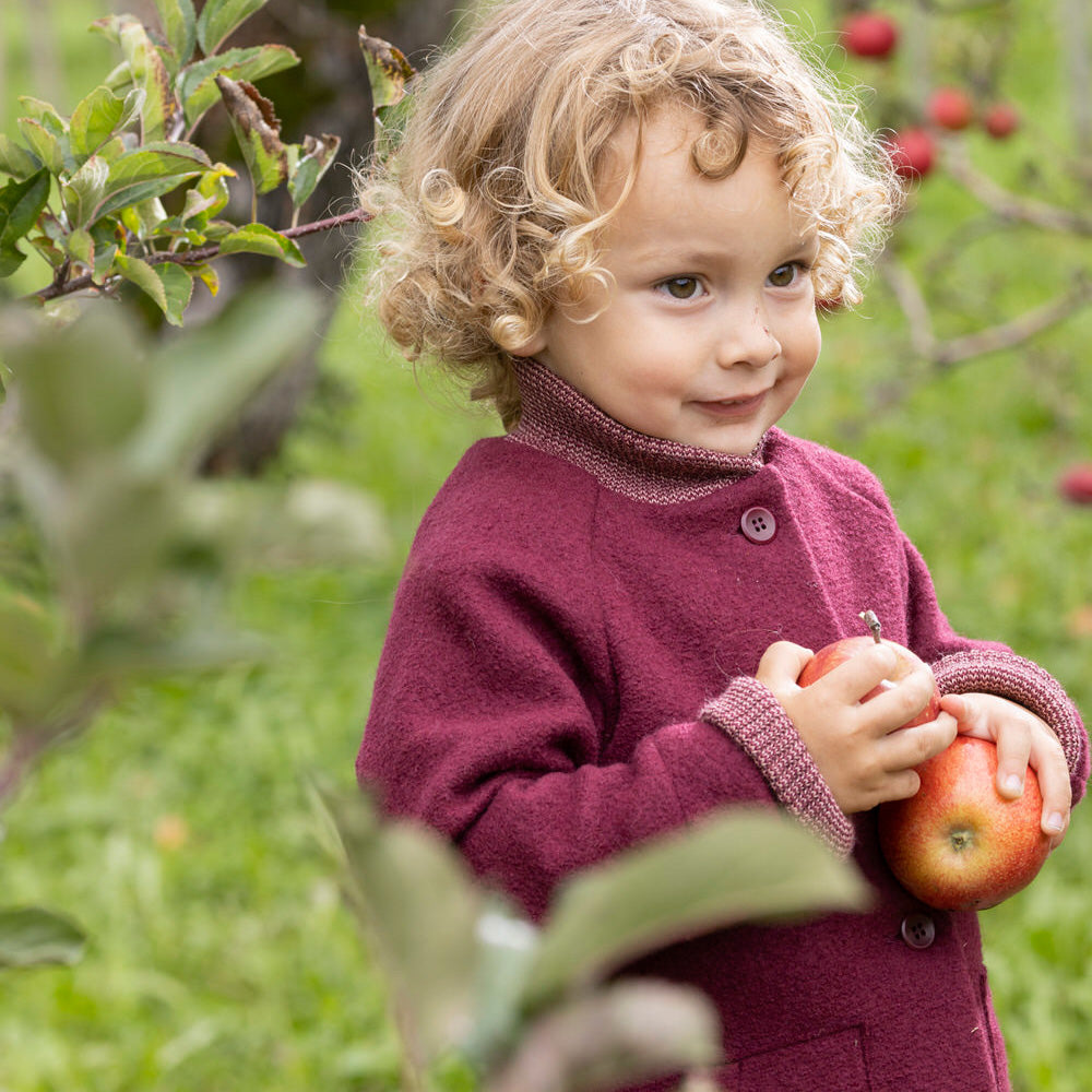 Kids Boiled Wool Long Coat (3-10y)