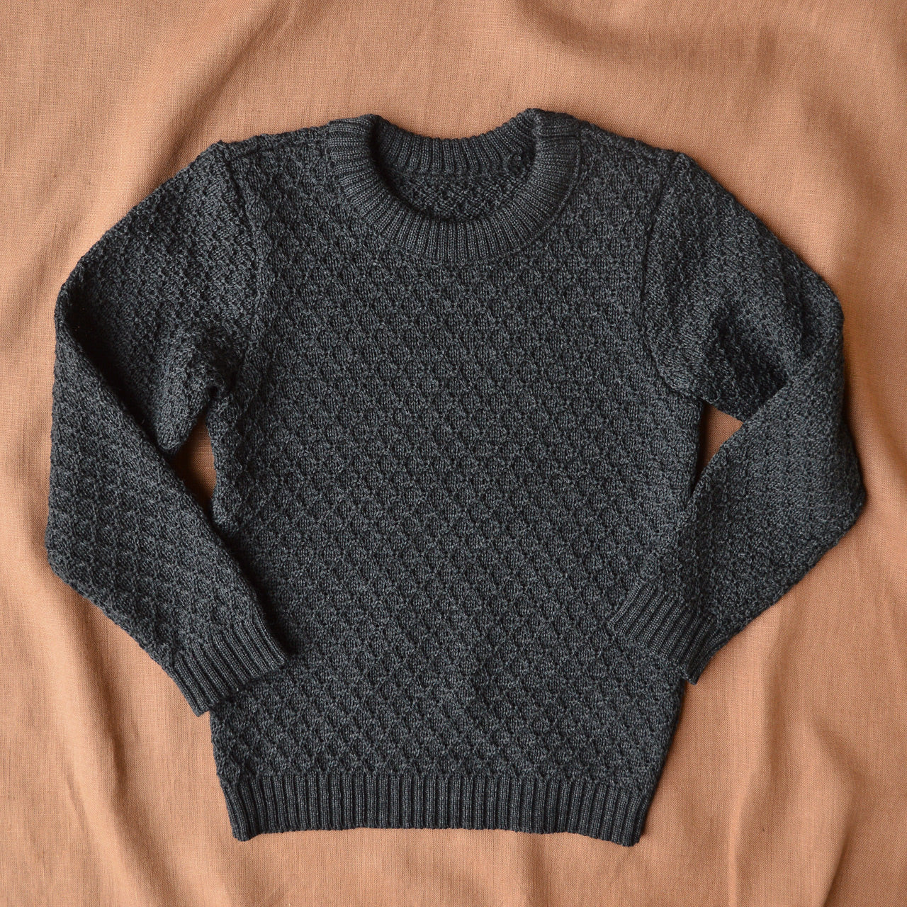 Aran Organic Merino Kids Jumper - Graphite (5-6y) *Retired Colour