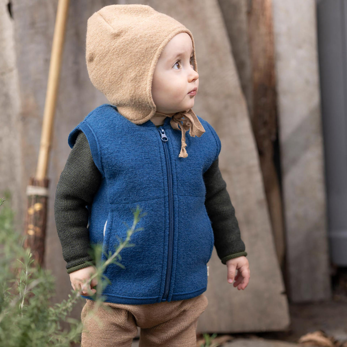 Boiled Wool Zip Vest (1-10y+)