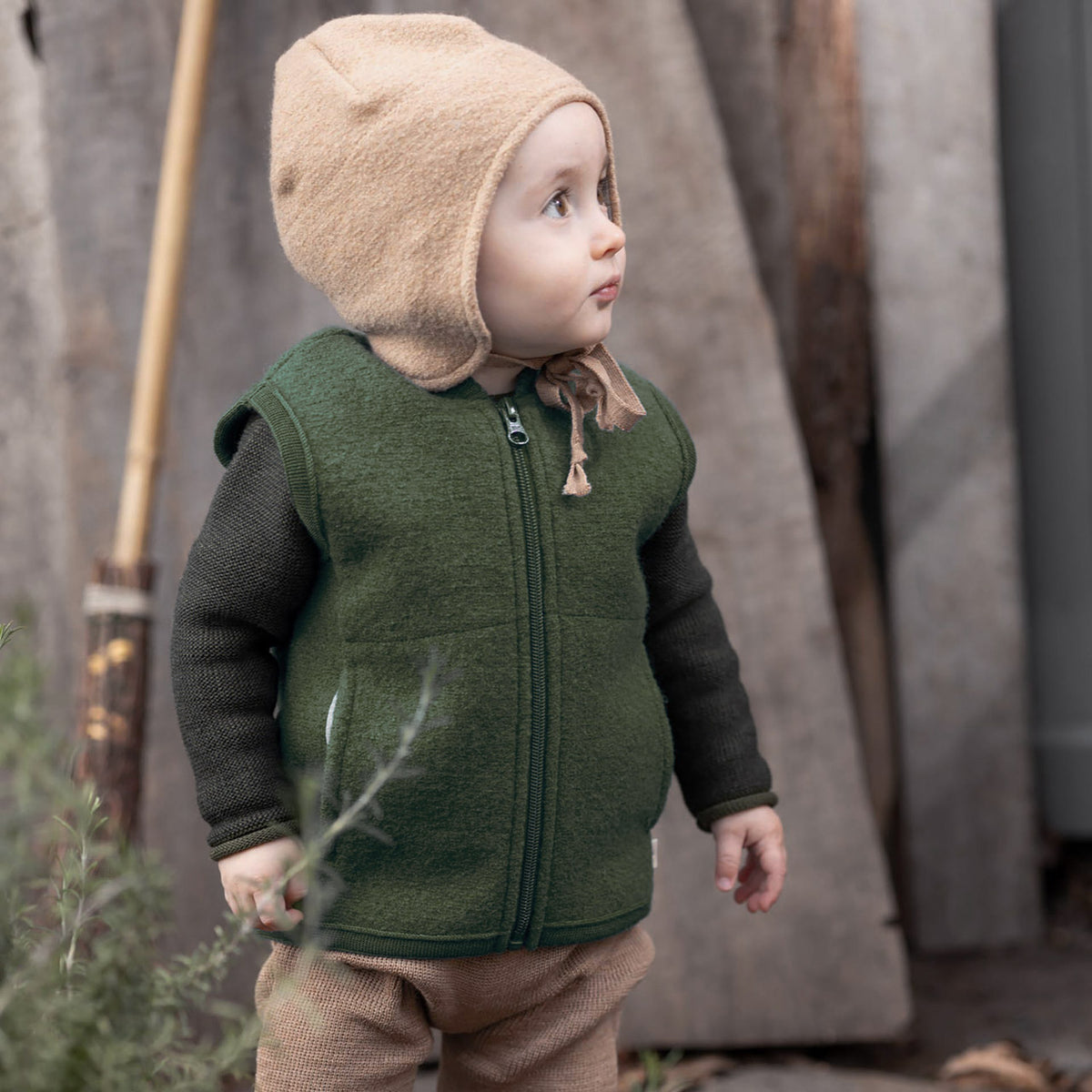 Boiled Wool Zip Vest (1-10y+)