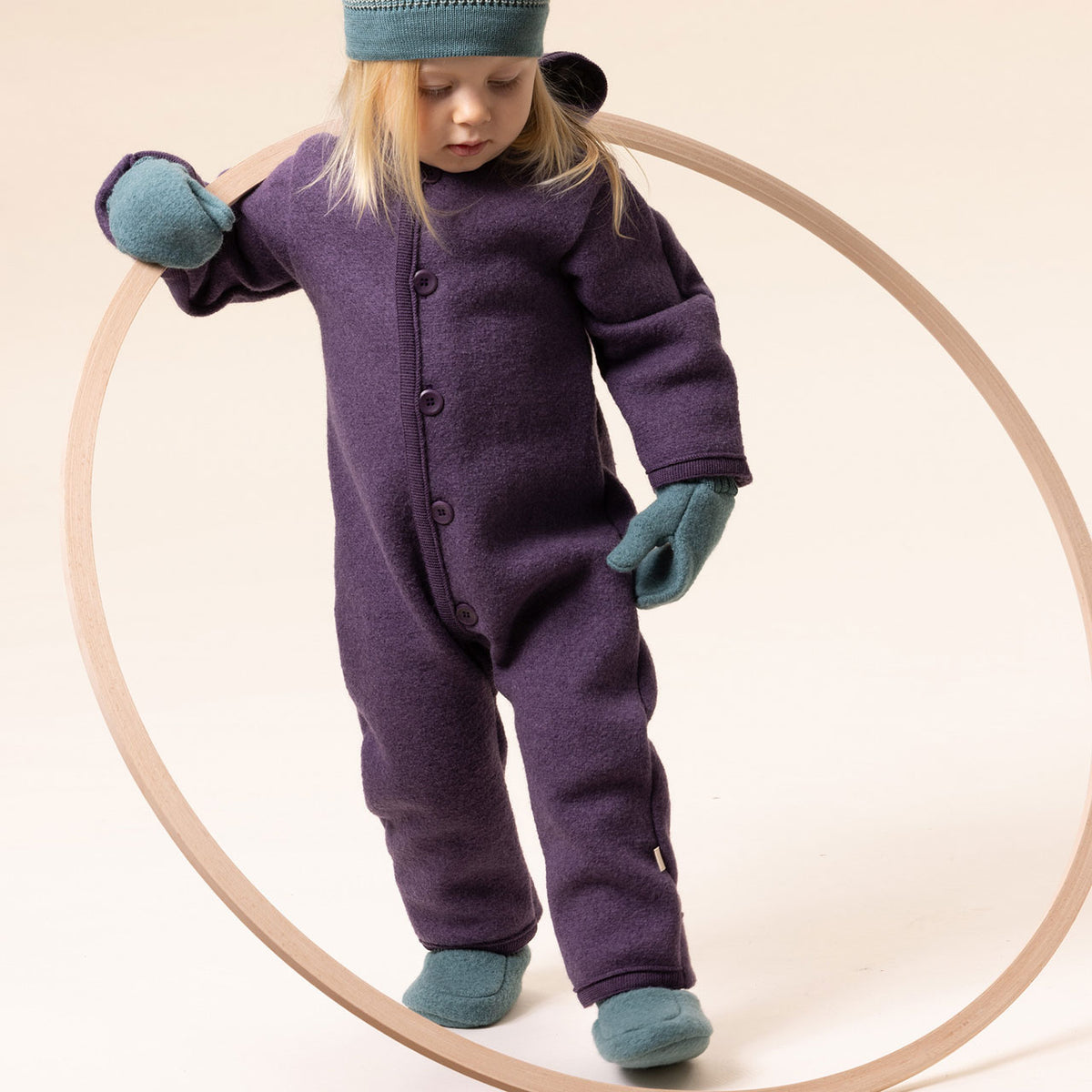 Boiled Wool Overalls with Hood (0-4y) *New AW25/26!