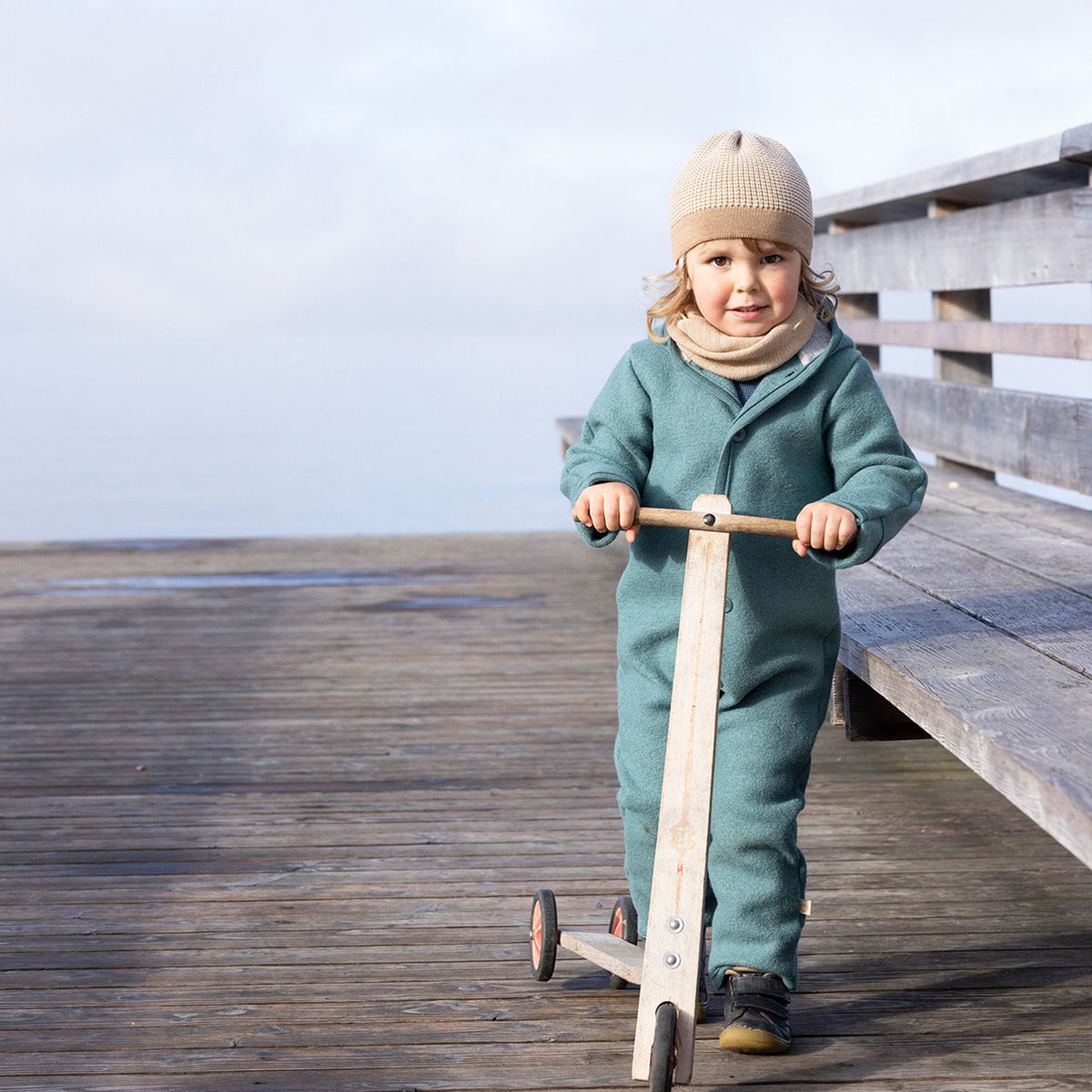 Boiled Wool Overalls with Hood (0-4y) *New AW25/26!