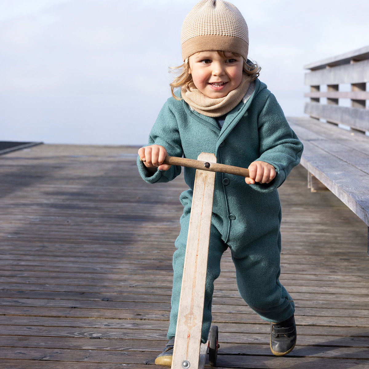 Boiled Wool Overalls with Hood (0-4y) *New AW25/26!