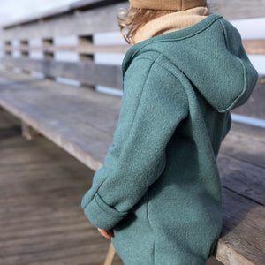 Boiled Wool Overalls with Hood - Pacific Teal (3-4y) *Retired Colour