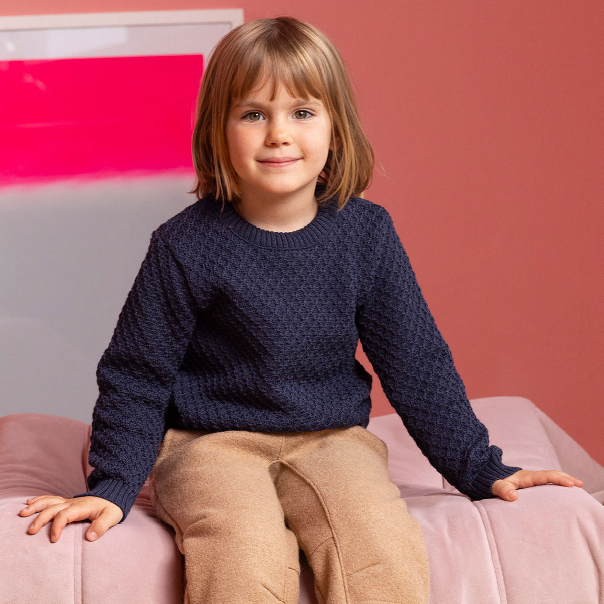 Aran Organic Merino Kids Jumper - Graphite (5-6y) *Last One!