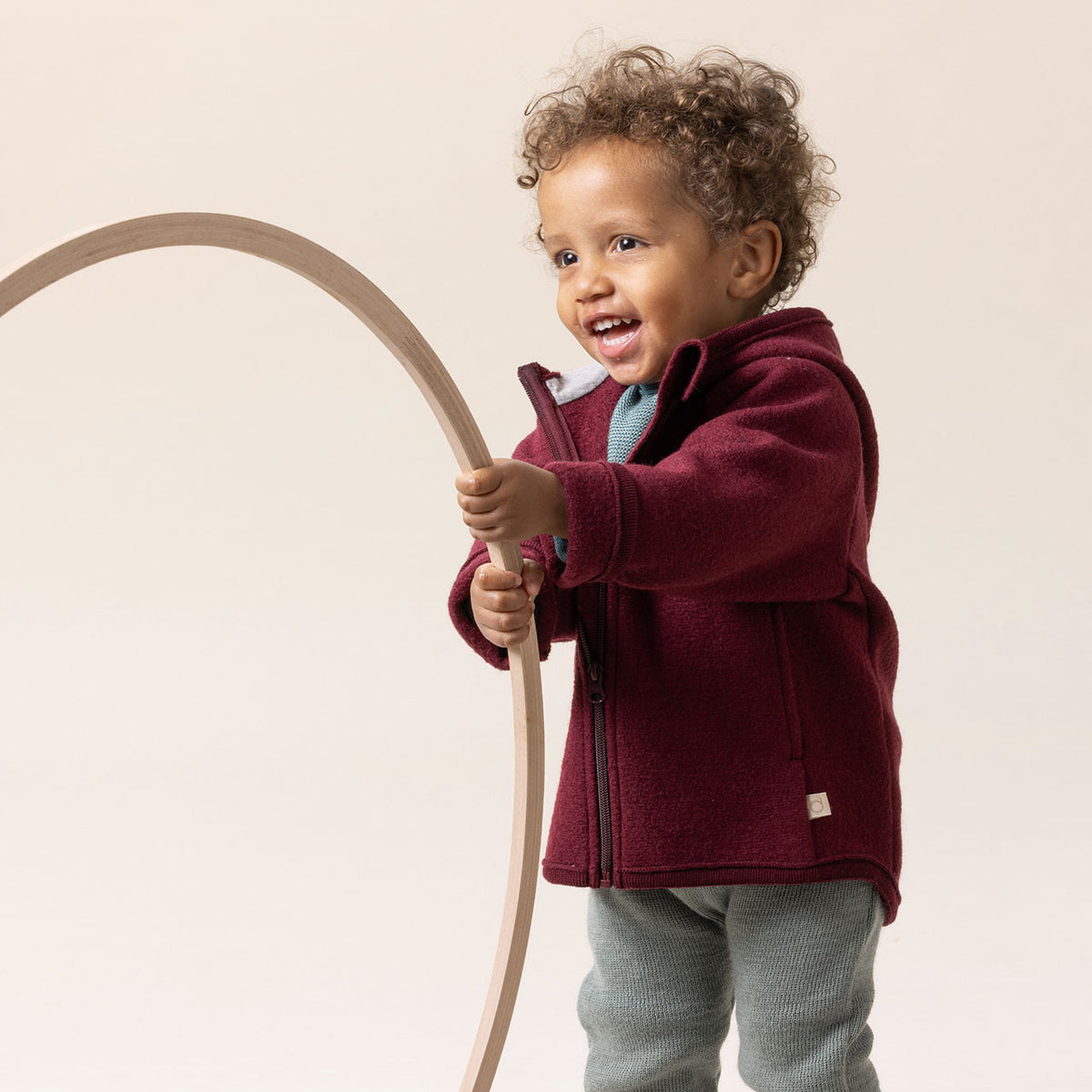 Boiled Wool Zip Jacket (3-10y)