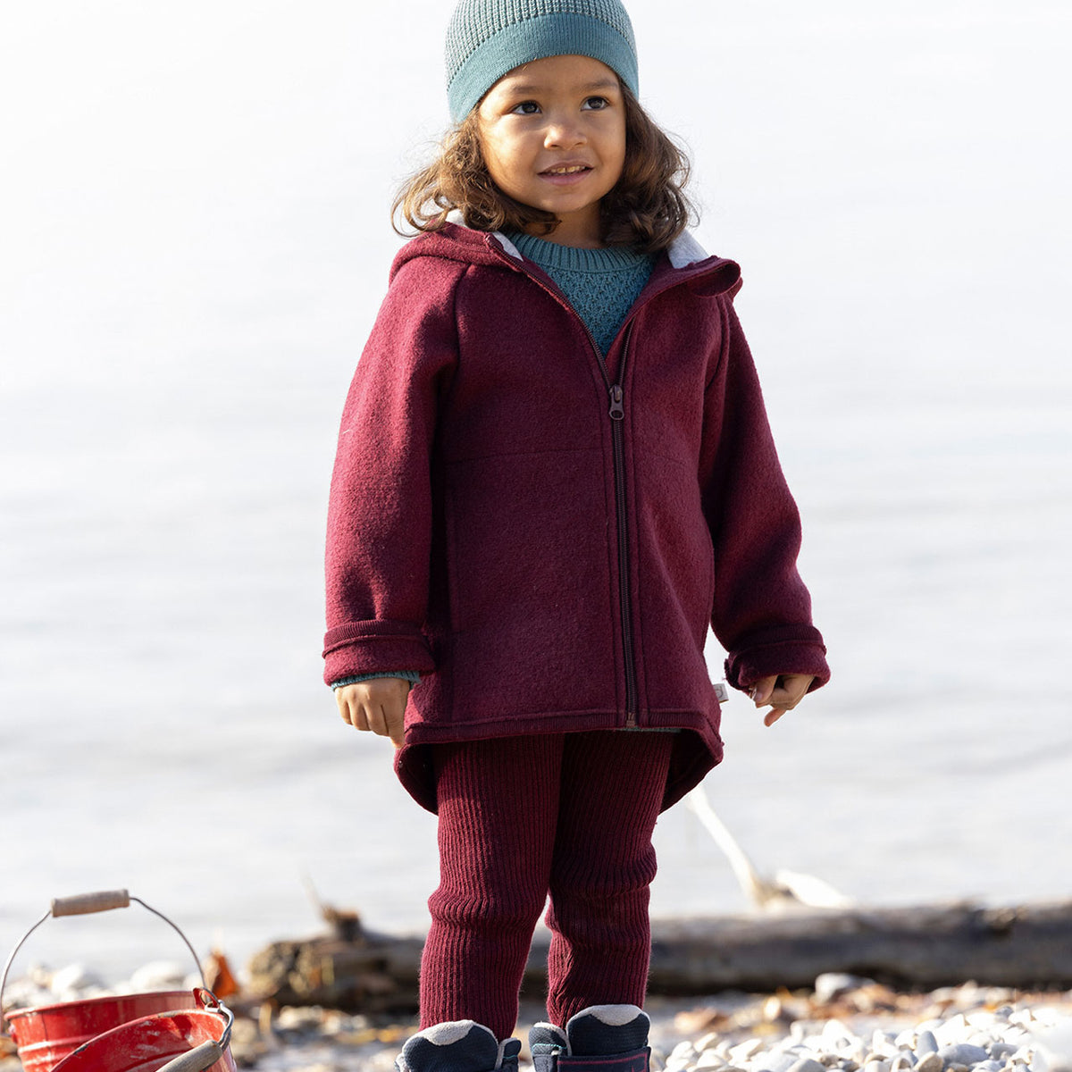 Boiled Wool Zip Jacket (3-10y)