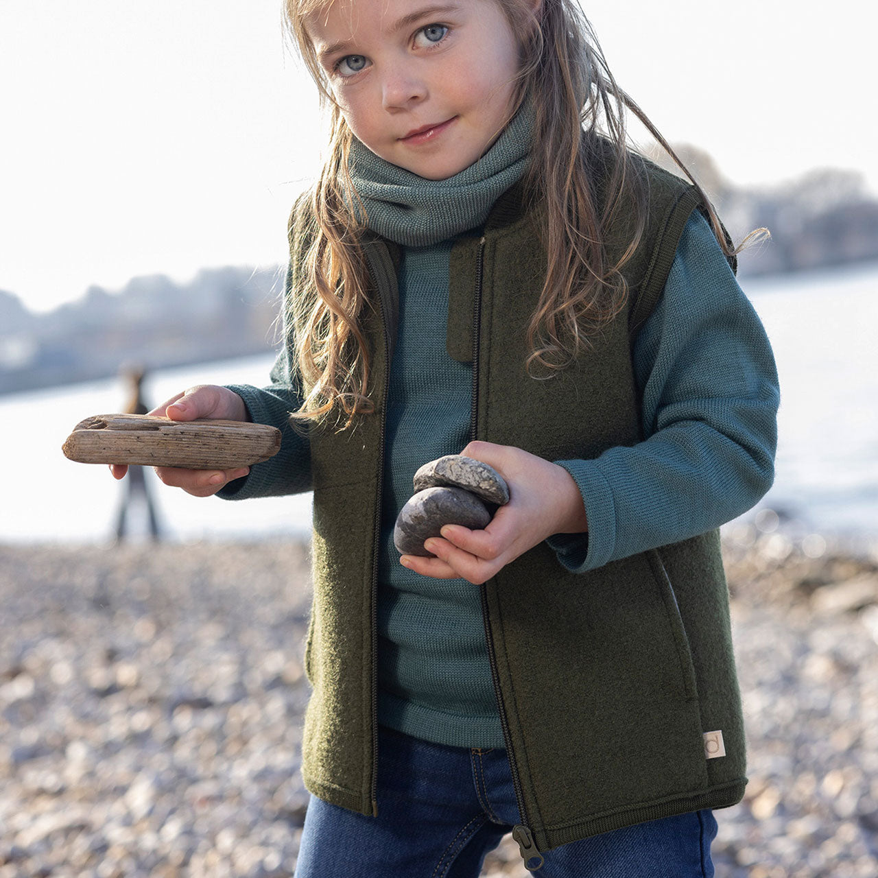 Boiled Wool Zip Vest (1-10y+) *New AW25/26!