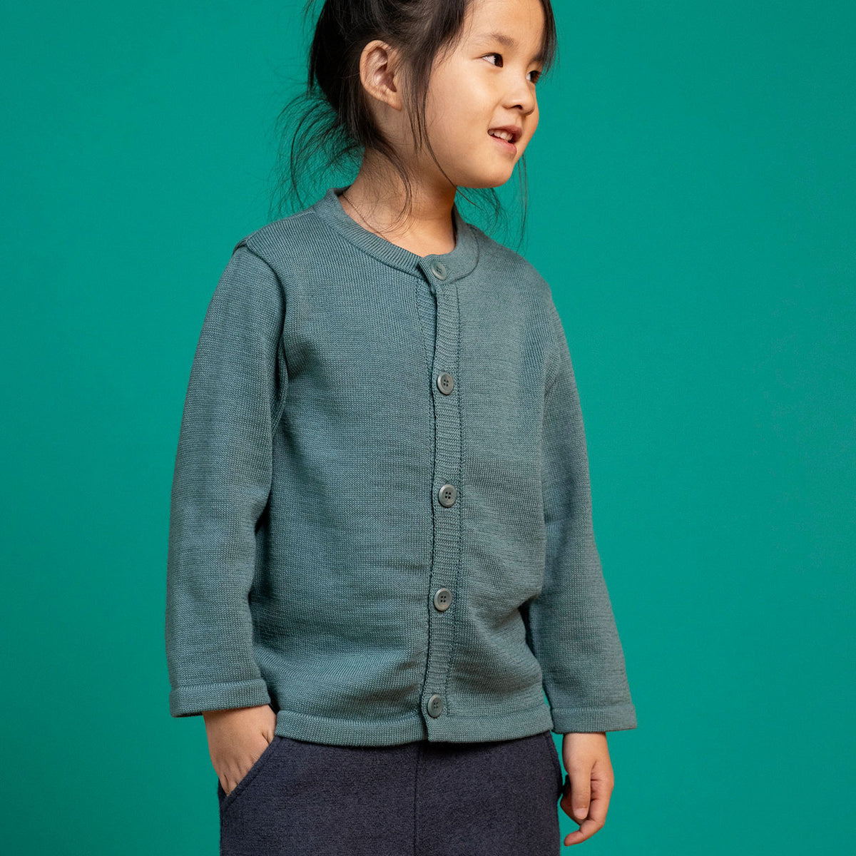 Kids Knitted Cardigan - Organic Merino Wool (5-10y)