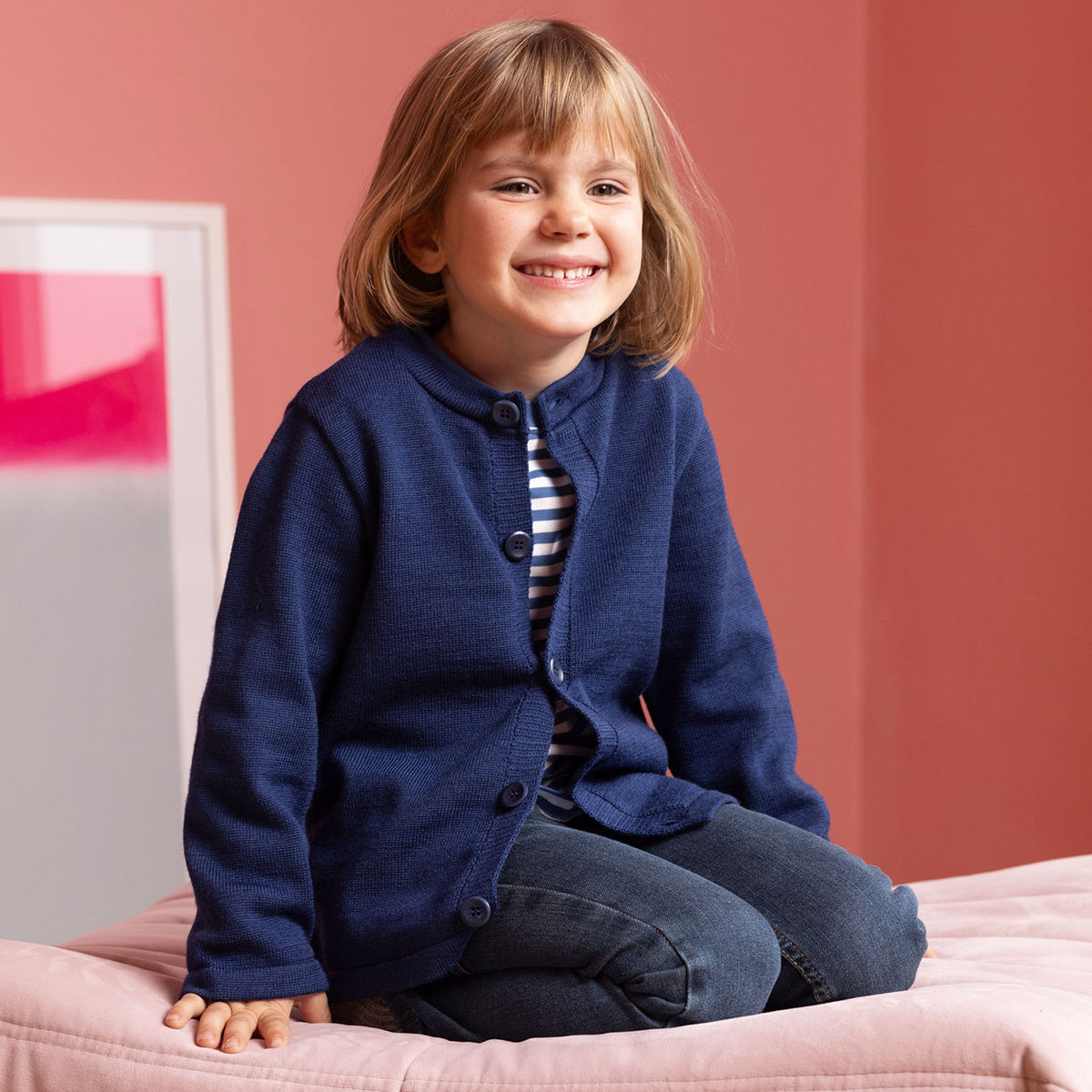 Kids Knitted Cardigan - Organic Merino Wool (5-10y)