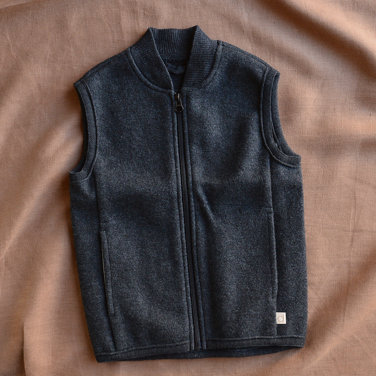 Boiled Wool Zip Vest - Graphite (1-8y) *Retired Colour